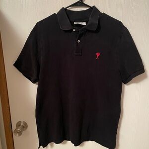 Ami Paris Ami De Coeur Cotton Polo Shirt Mens SZ L